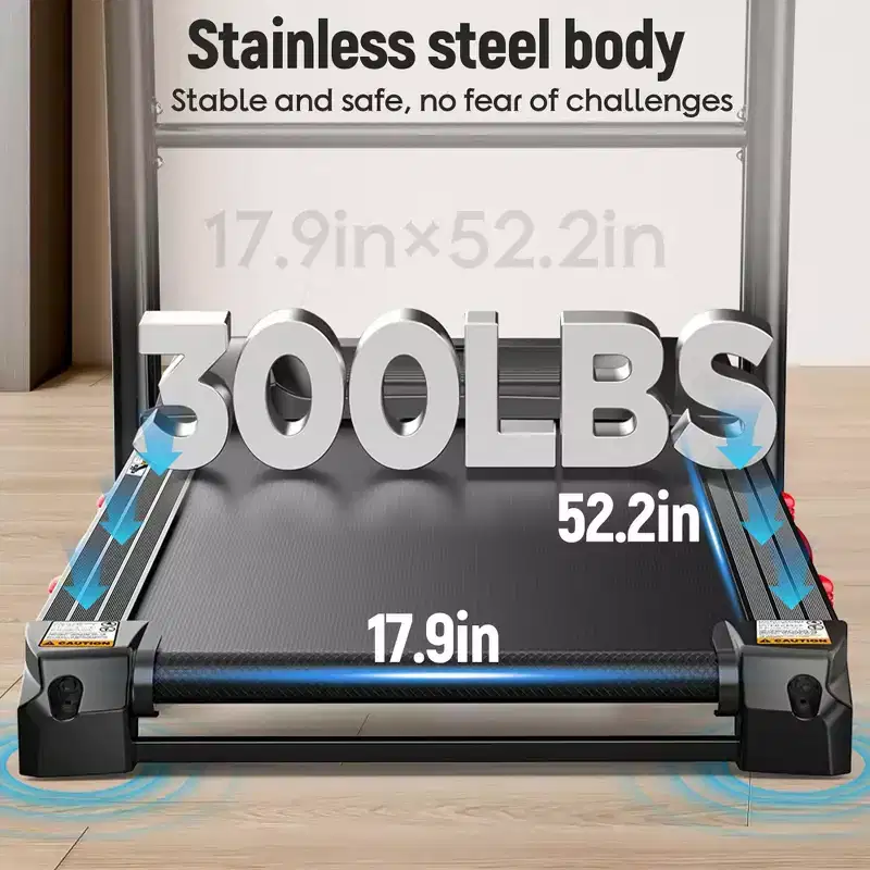 4.8HP Folding Treadmill with 300lbs Capacity for Home Use, 20% Auto Incline, Dual HiFi Bluetooth Speakers, 12MPH, APP Control, Black