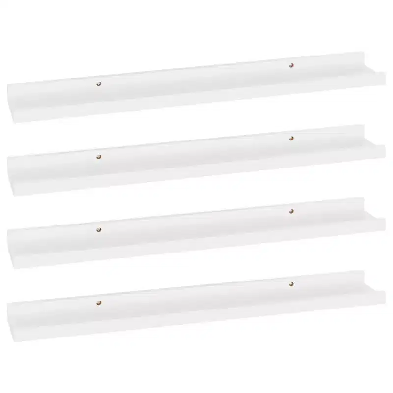 Wall Shelf Set of 4 White MDF 23.6x3.5x1.2 in Wall mounting