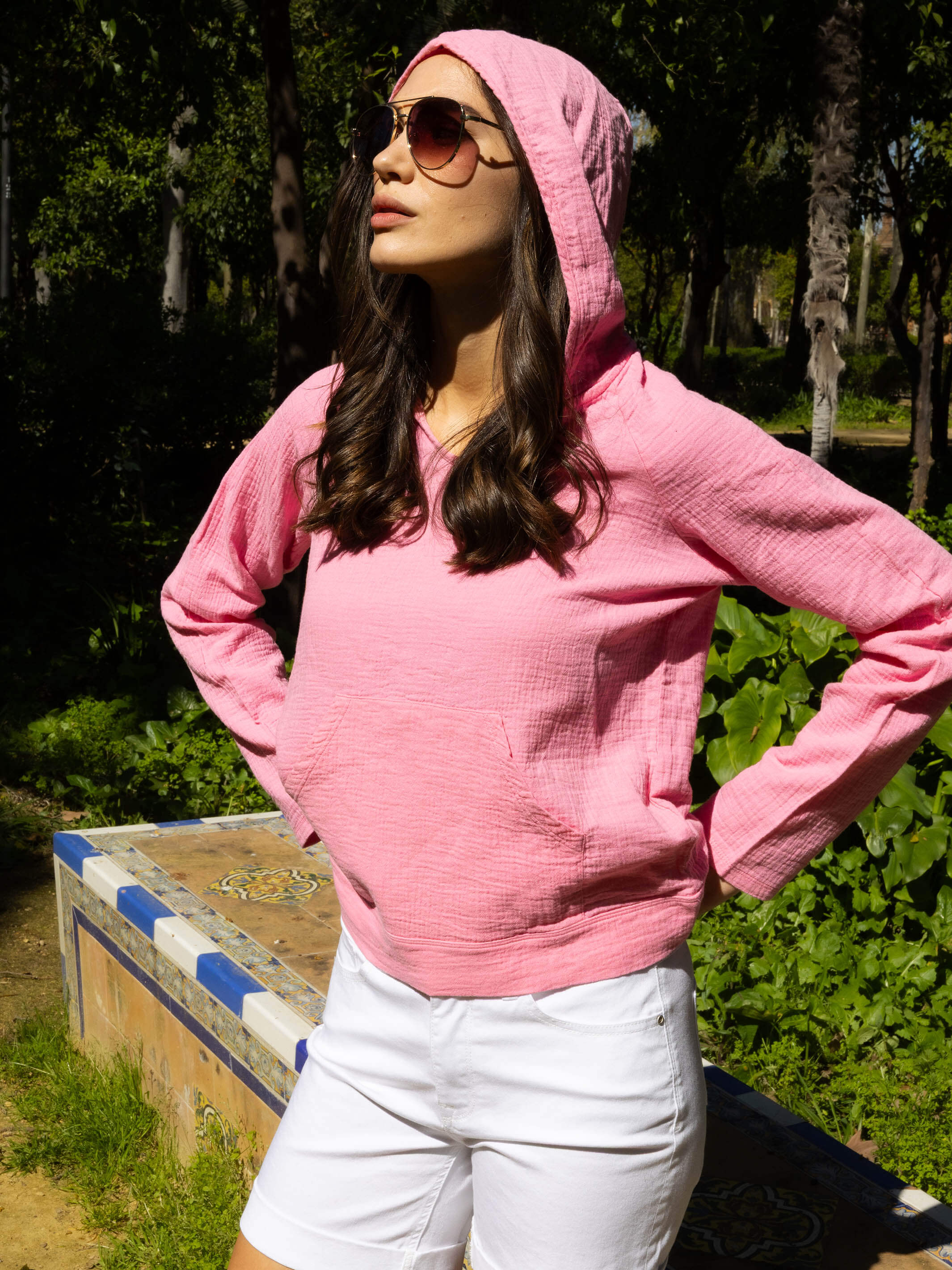 Bubble Cotton Hoodie - Pink