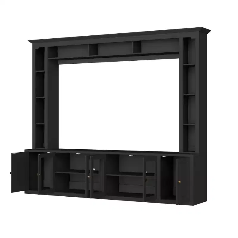 GDFStudio Esther Modern Entertainment Center Wall Unit with Bookshelves and Adjustable Shelves