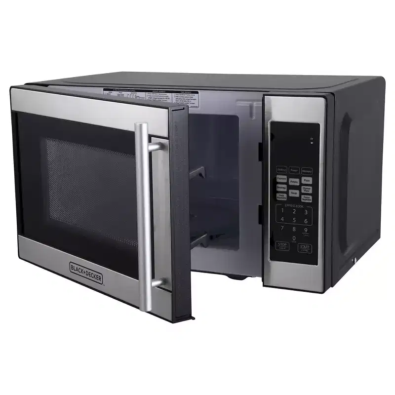 BLACK+DECKER 0.7 cu ft 700W Microwave Oven Black EM720CPN-P: Countertop, Small Dorm Microwave, Child Lock, 8 Programs