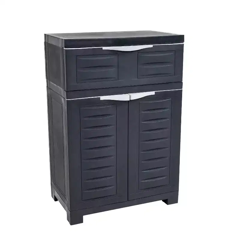 Sunnydaze Versatile Plastic Storage Cabinet with Adjustable Shelf - 34.5