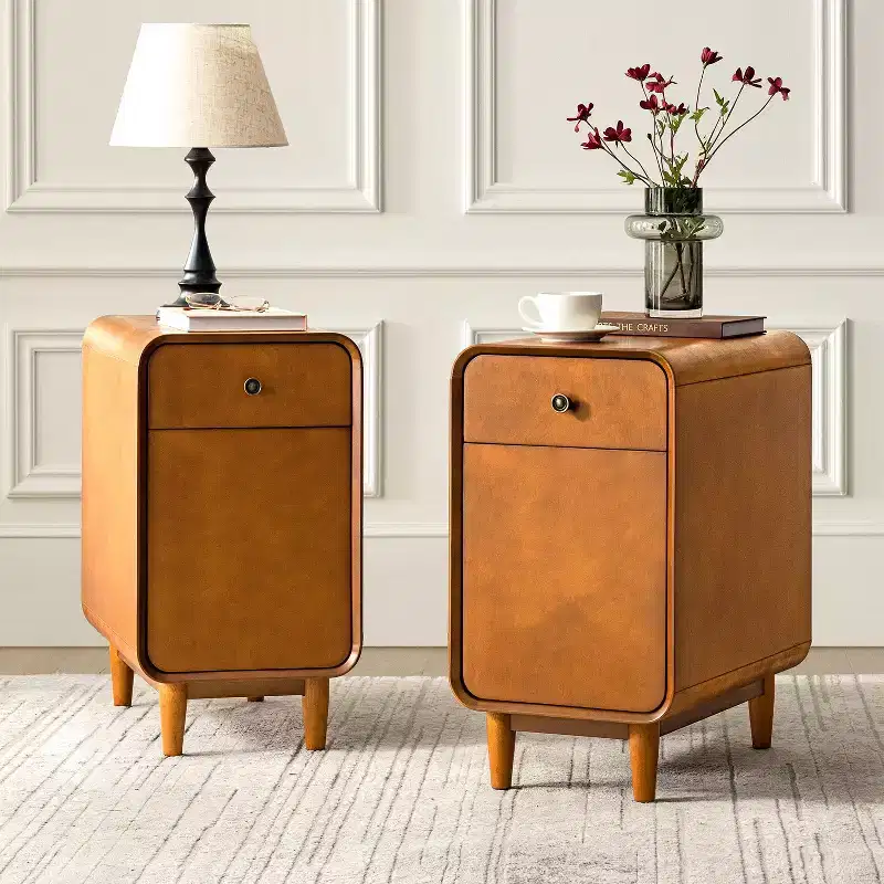 Georg Mid-century Modern 26 Tall 1-Drawer End Table Set of 2 |ARTFUL LIVING DESIGNS