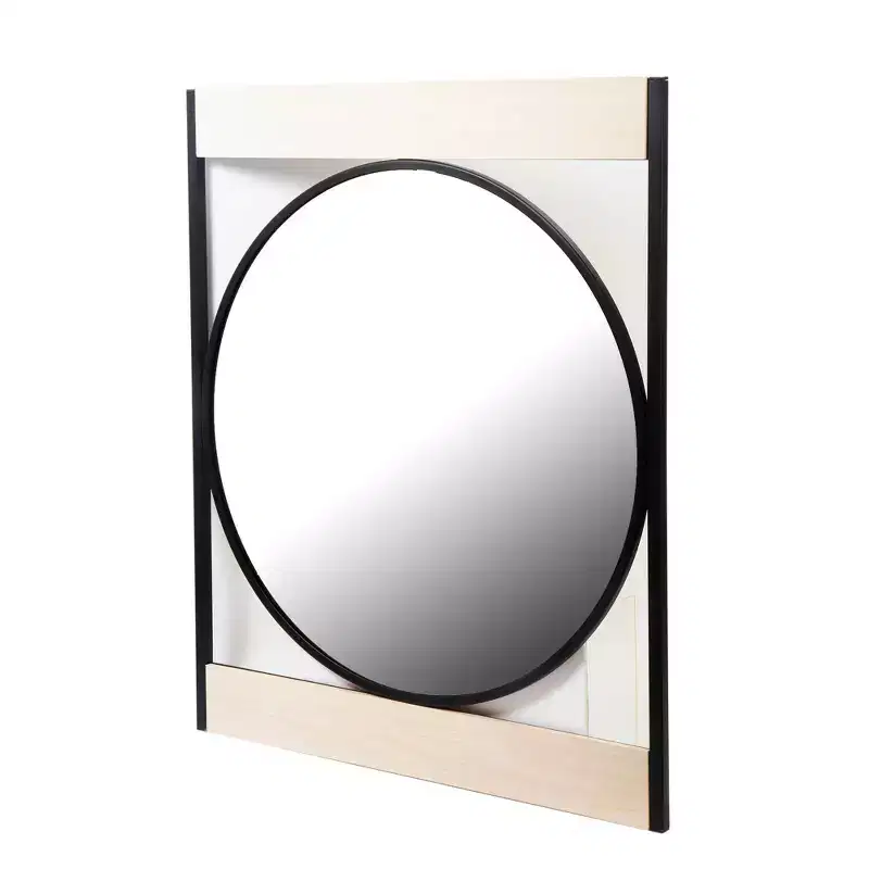 Kiera Grace 30" Logan Metal Round Mirror: Farmhouse Modern Decor, Wall Mount, No Assembly Required