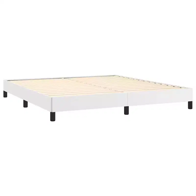White Faux Leather King Bed Frame