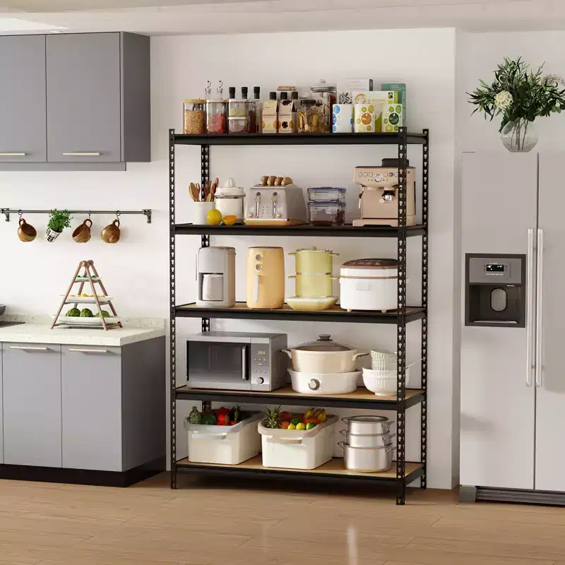 5-Tier Metal Shelving Unit with Adjustable Shelves