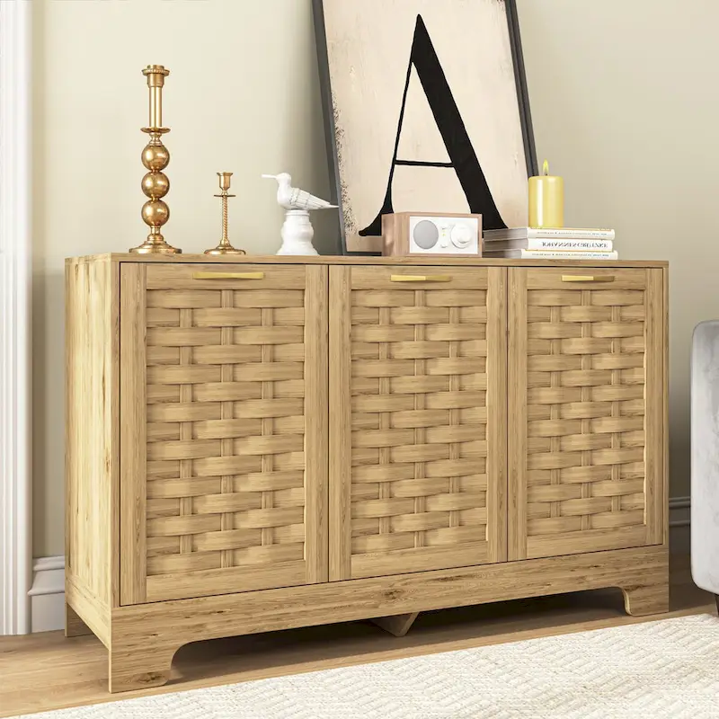 Coffee Bar Cabinet Buffet Sideboard with Drawer and Adjustable Shelf