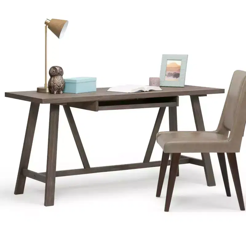Stewart Solid Wood Writing Desk with Keyboard Tray - Wyndenhall