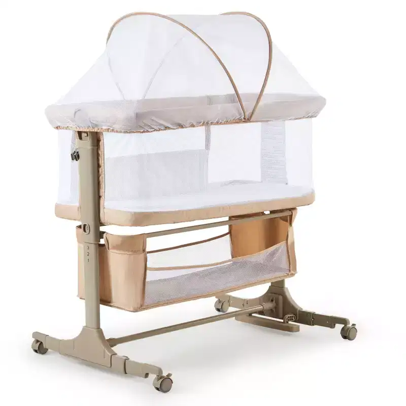 Movable Bedside Crib Bedding for Newborns, Spliced Large Bed, Co-Sleeping for Mother and Baby, Night Care, Anti-Fall, Multifunctional