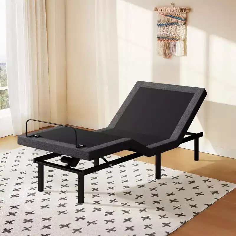 Adjustable Bed Frame, Electric Base with Wireless Remote, Head & Foot Lift, Zero Gravity, Anti-Snore, Sturdy Metal & Wood, 3 Heights