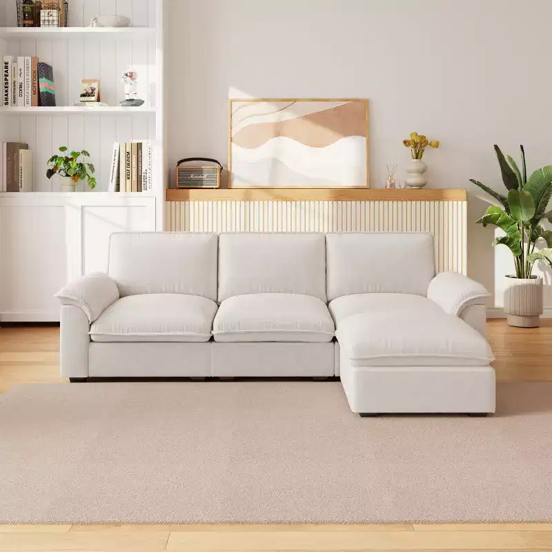 GDFStudio Havenridge Memory Foam Upholstered L-Sectional Sofa