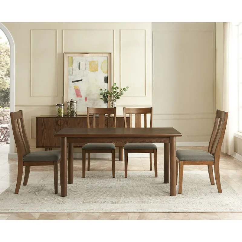 60Rectangular Dining Table for 6 Person,Kitchen Table,Wooden Dinner Room Table with Solid Wood Legs,Ultra Easy to Assemble