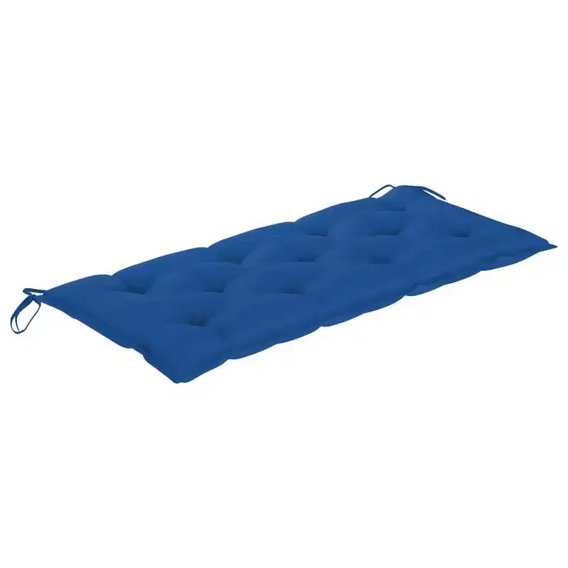 vidaXL Garden Bench Blue, Natural Bamboo Bamboo and 100% Polyester Medium