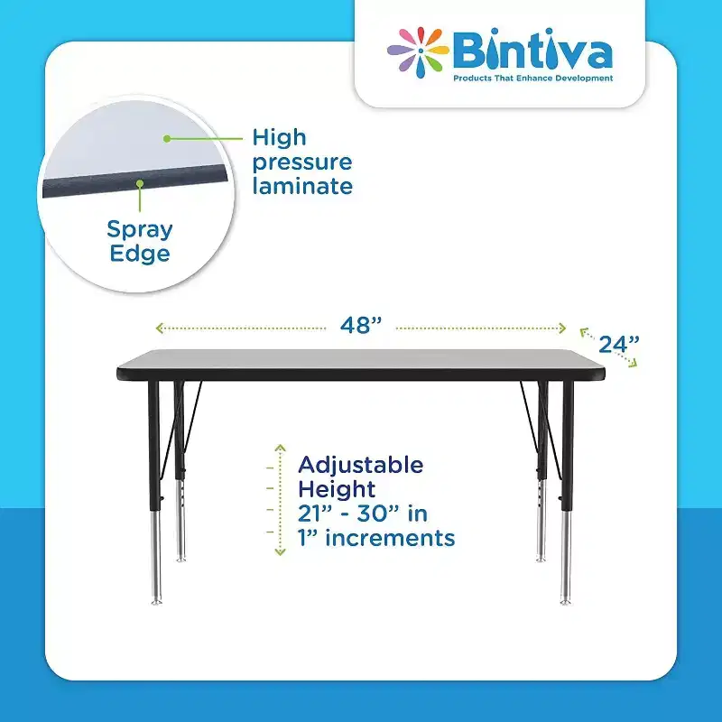 Table & Chair Set: Gray Edge Table, 12'' Black Zuul