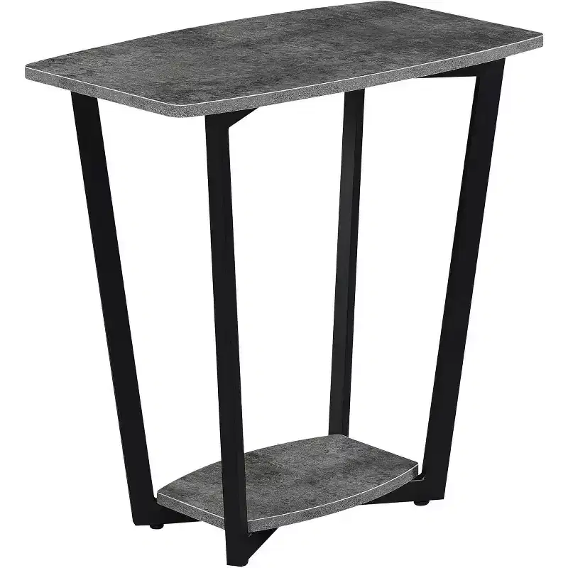 HomeStock Belmont Industrial End Table with Bottom Shelf, Powder Coated Metal Frame and Open Display Space for Modern Living Rooms