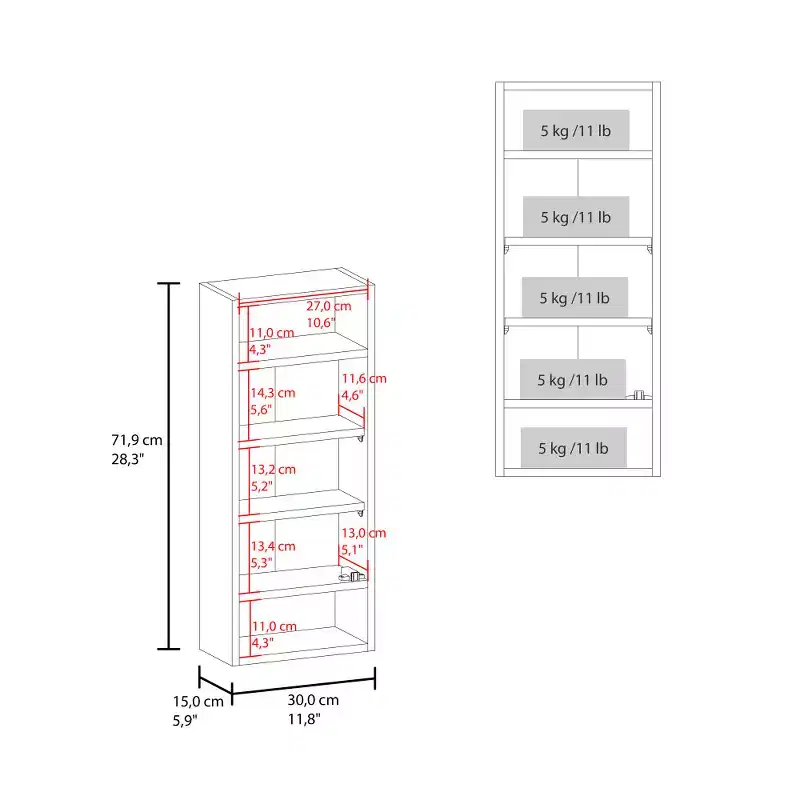 Chic Crate-Pine-Like Medicine Cabinet Mirrored Door & Open Storage | White