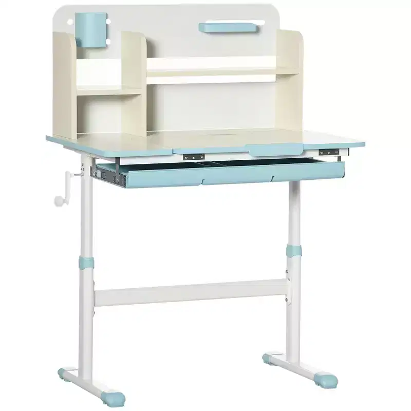 Kids Adjustable Study Desk with Tilt Top, Height Adjustable Homework Art Desk for Ages 3-12