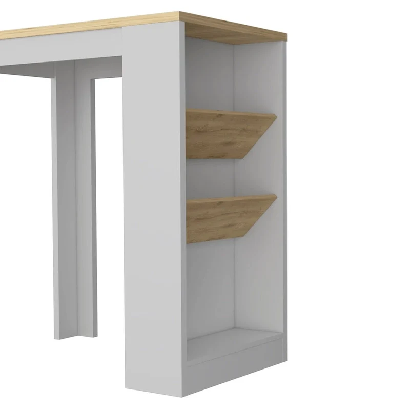 Kitchen Island , Three Shelves, Black Wengue / Light Oak Finish