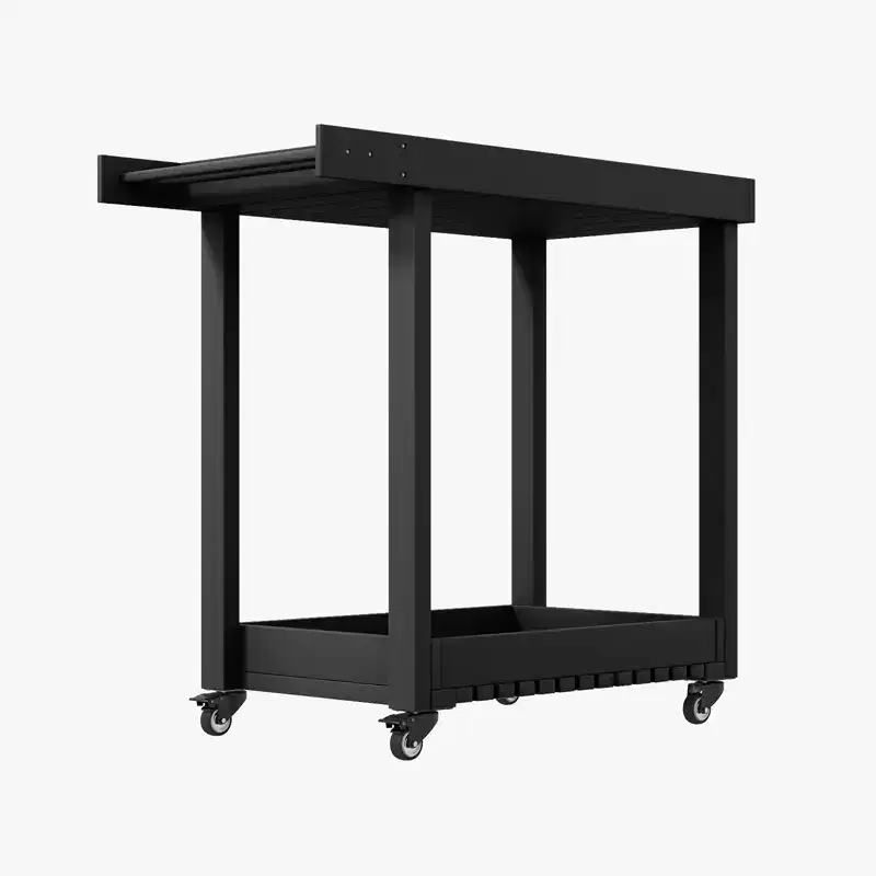 Versatile Serving Cart - Double Deck Outdoor Prep Cart with Wheels and Rack with Lid - 500 lb Capacity - Suitable for Home, Office, Patio and BBQ