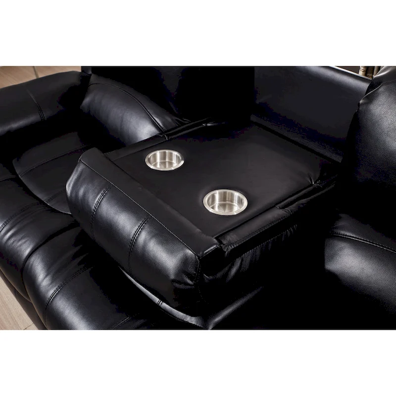 Betsy Furniture Bonded Leather Power Rclining 3-seat Sofa Couch 8018