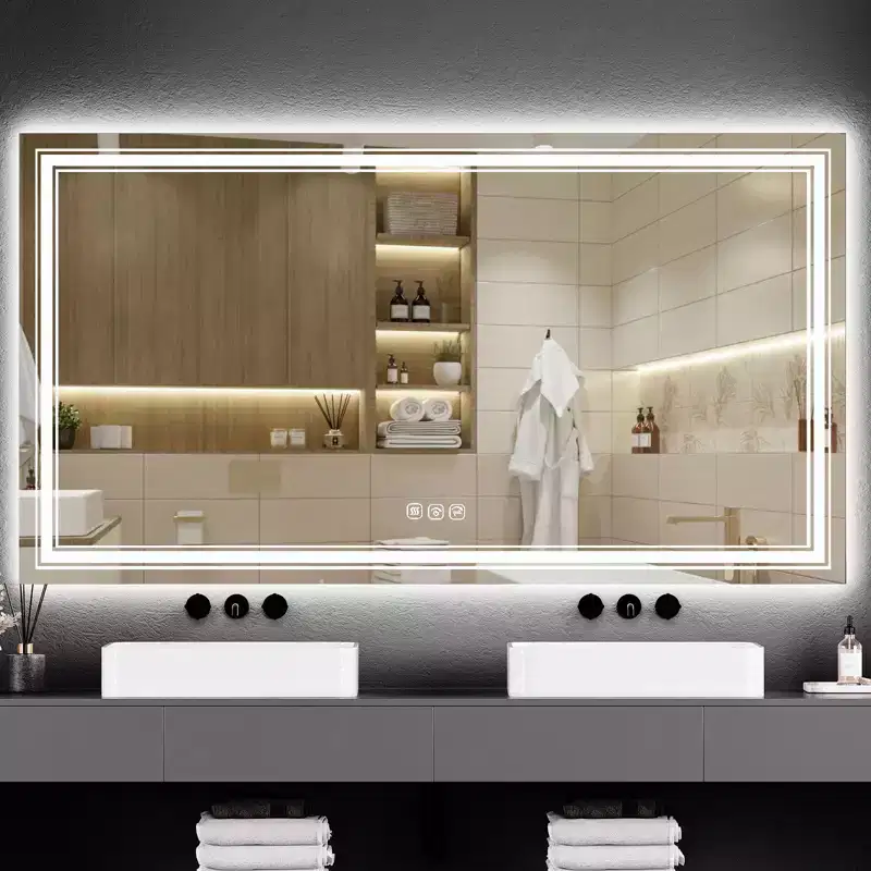 Bathroom Mirror , Anti-Fog Vanity Mirror with Dimmable Lights