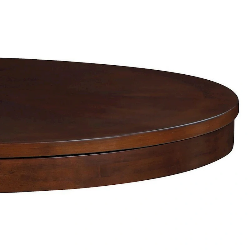 48 Inch Round Poker Game Dining Table With Cup Holders, Chip Trays, Brown