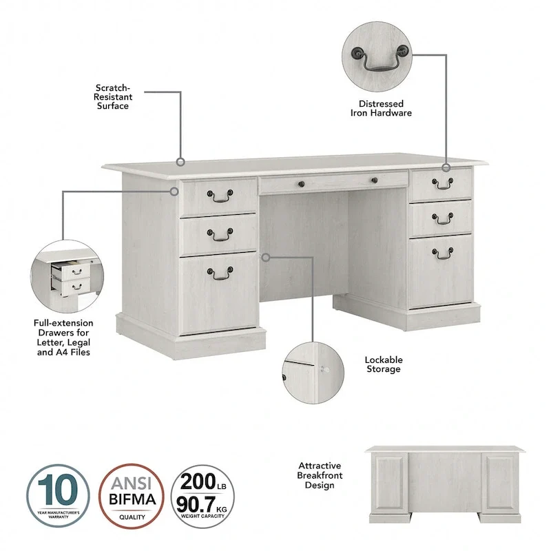 Saratoga Executive Desk, File Cabinet and Bookcases by Bush Furniture
