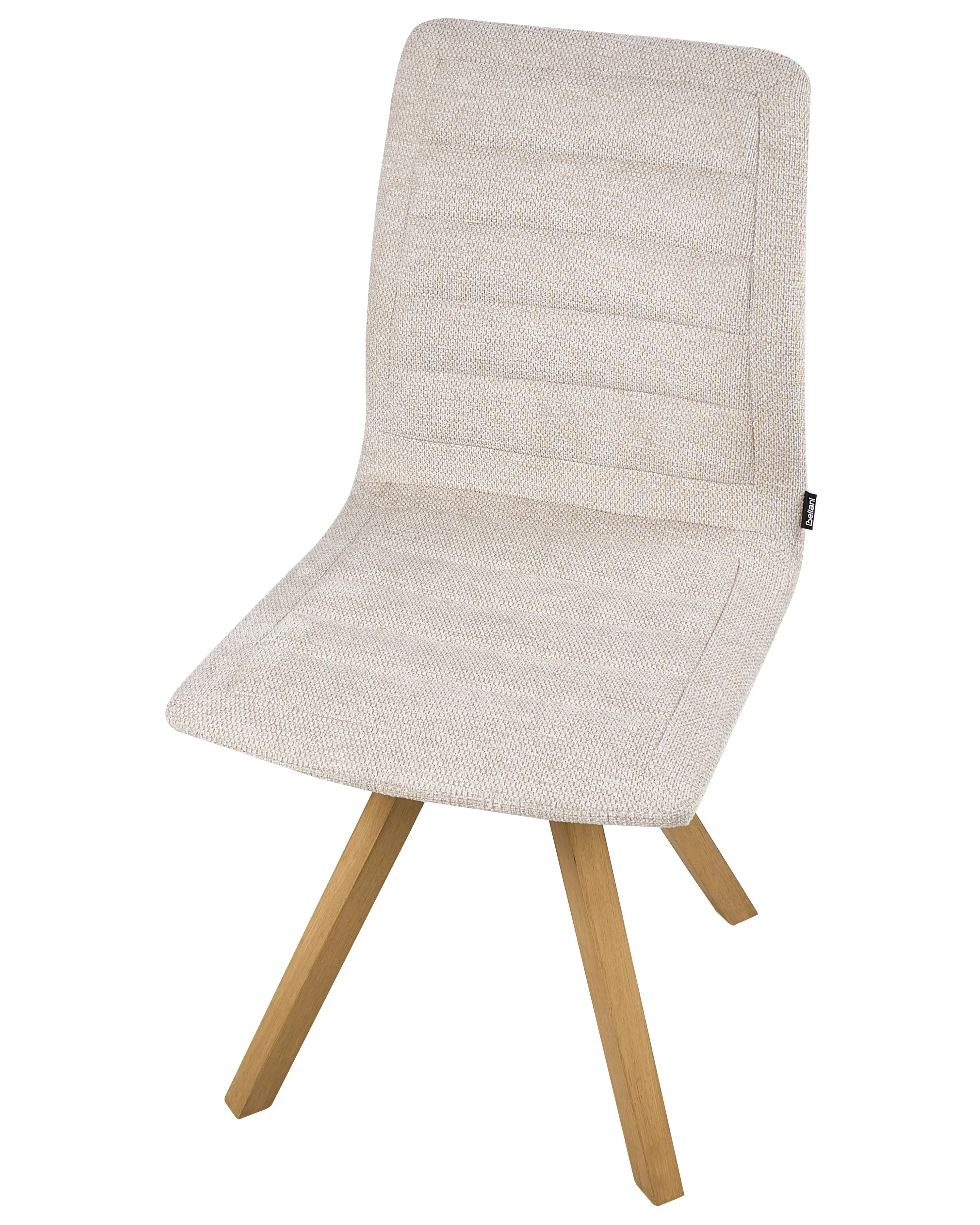 Set di 2 sedie da pranzo Tessuto Beige chiaro con braccioli