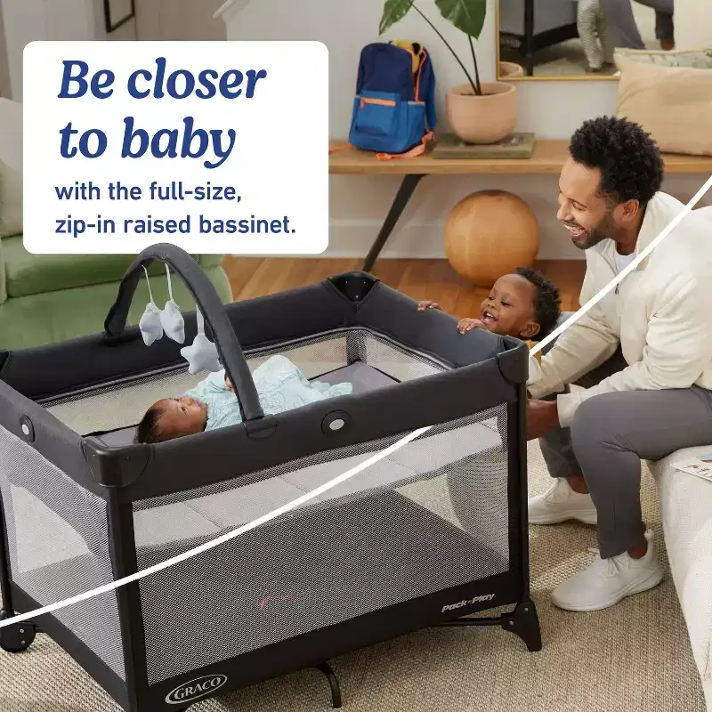 On the Go Zip DLX Travel Playard - Parker Gray