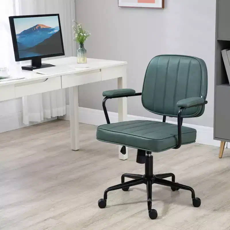 Home Office Chair, Microfiber Upholstered, Swivel Wheels, Adjustable Height & Tilt