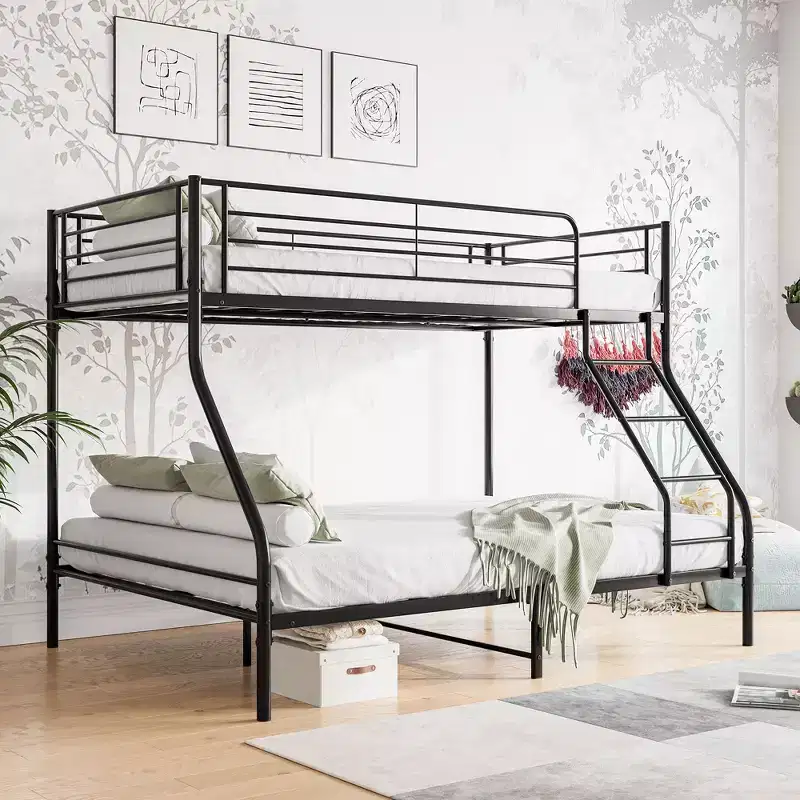 Metal Bunk Bed: Heavy Duty Twin-Over-Full, Easy Assembly, Extra Safe Guardrail