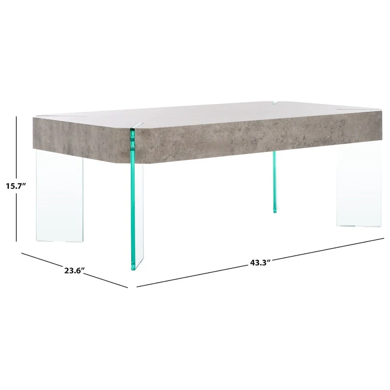 Rectangular Contemporary Glass Leg Coffee Table - 43W x 24D x 16H