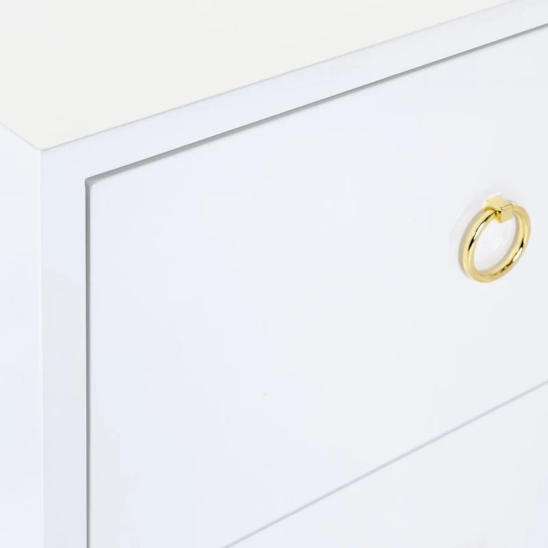 White/ Gold Lacquer Chest - 24Wx18Dx26H