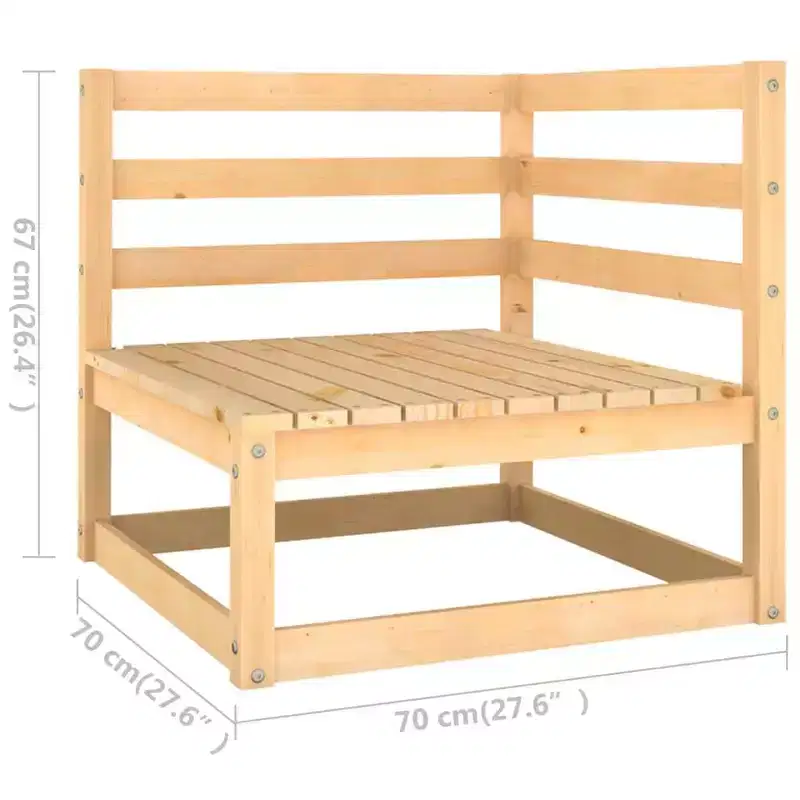 vidaXL Garden Lounge Set Natural pine Solid pine wood Medium Modular