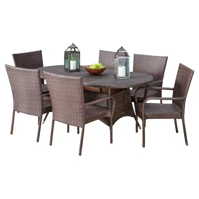 Blakely 7pc Wicker Dining Set - Multibrown - Christopher Knight Home