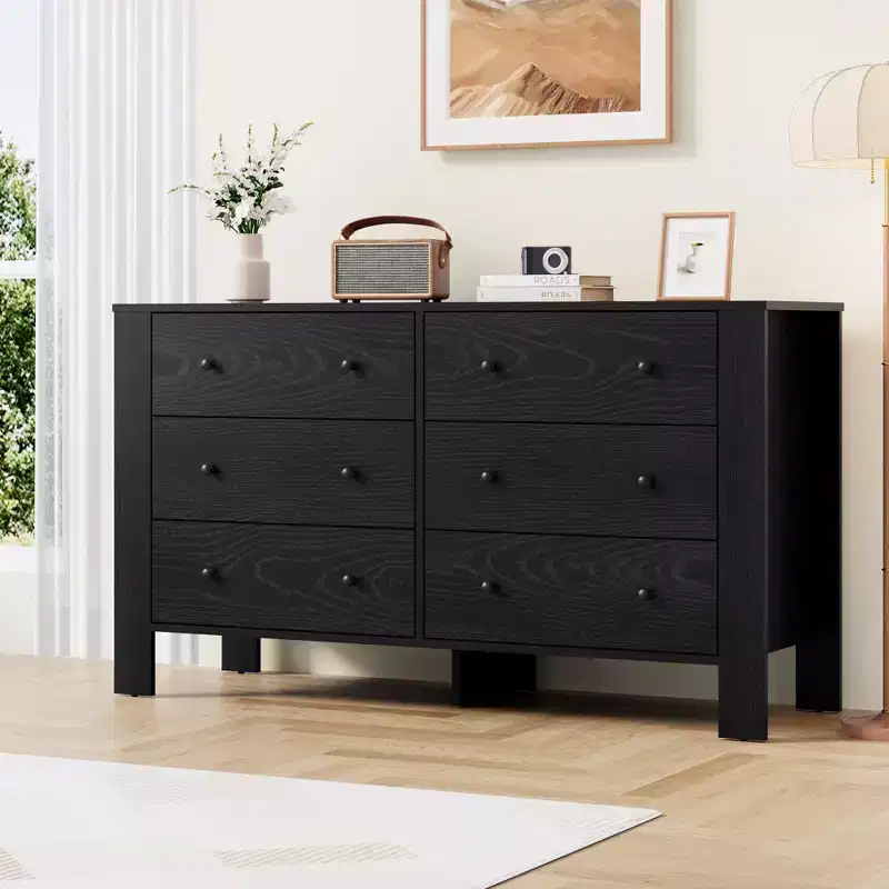COZONY 50 6 Drawer Dresser for Bedroom, Modern Wood Chest of Drawers with Deep Storage for Living Room & Entryway