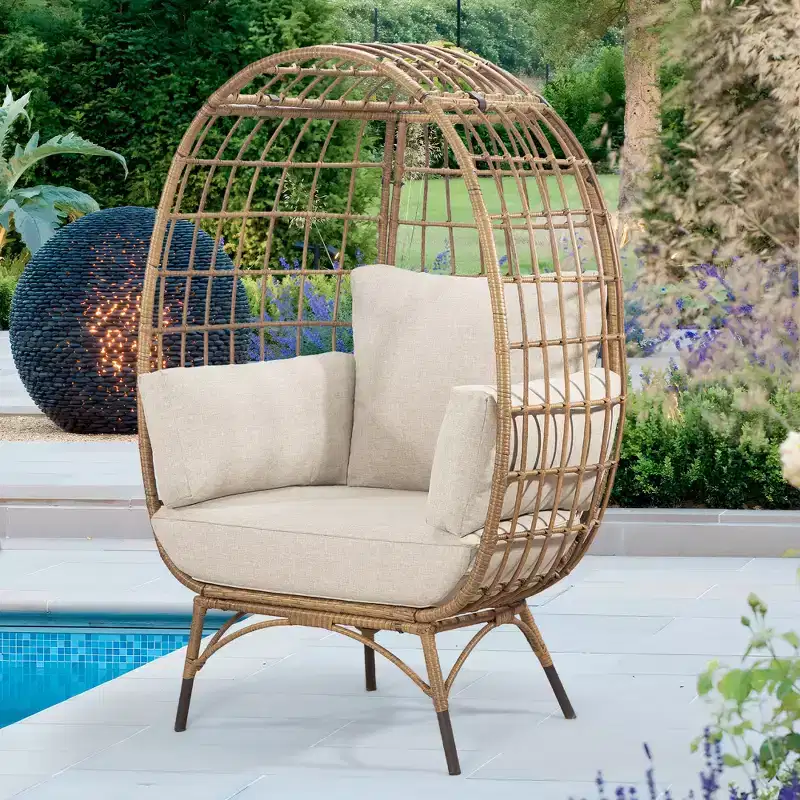 UPTIOT Egg Patio Chair with Cushions