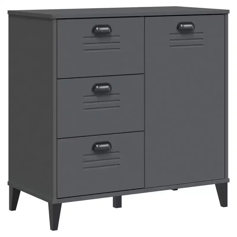 Sideboard Storage Side Cabinet, Solid Wood Pine with 2 Drawers