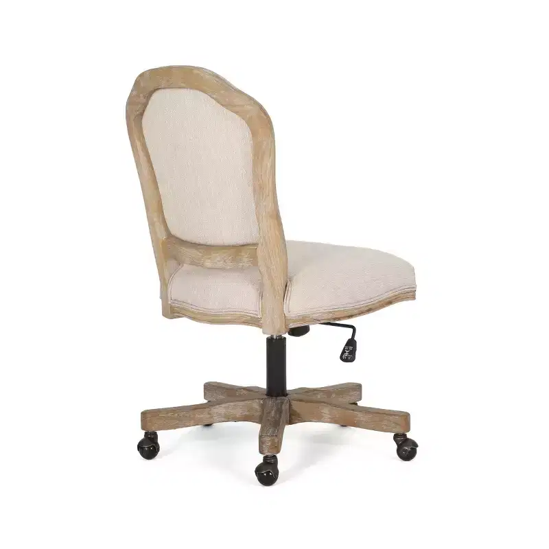 French Country Upholstered Swivel Office Chair