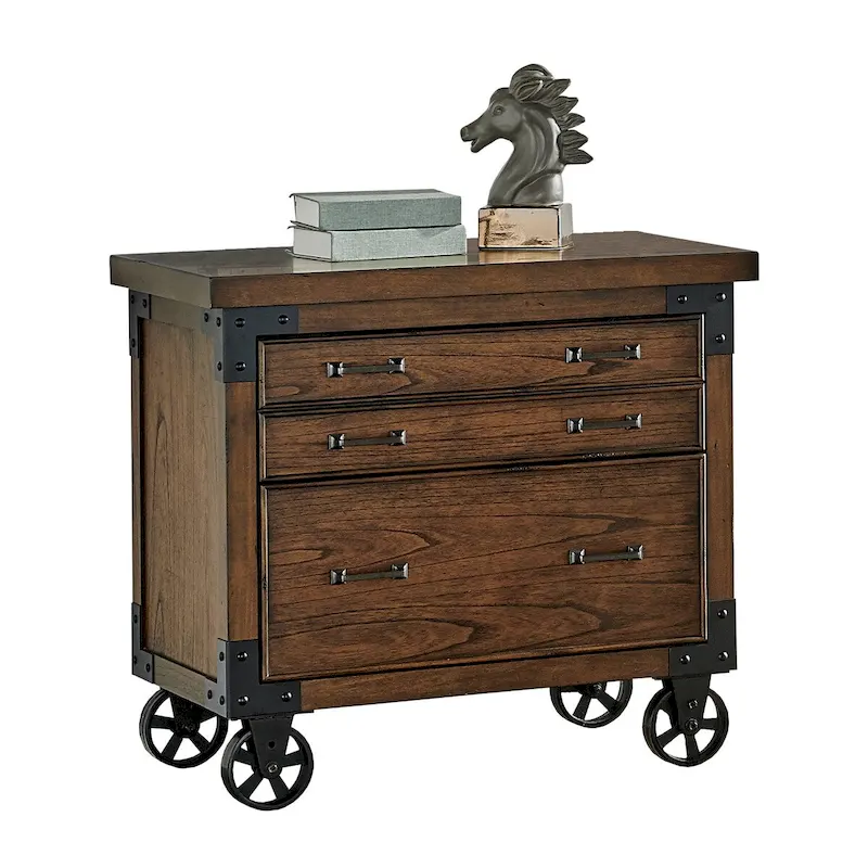 Addison Rustic Lateral File With Legal/Letter File Drawer, Office Storage, Brown
