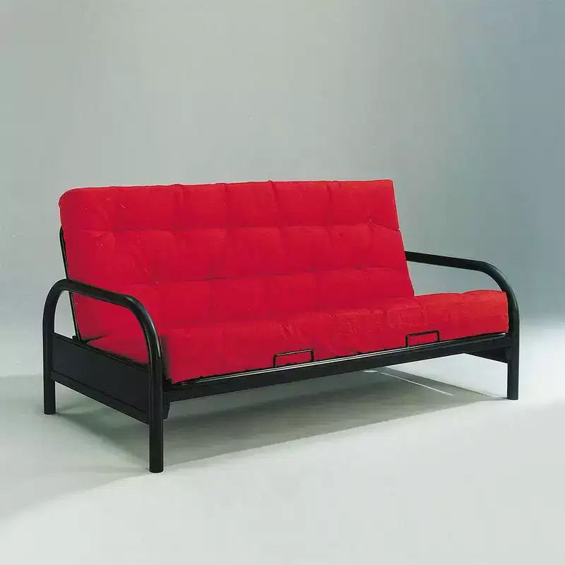 74" Nabila Sofa Red/Black - Acme Furniture: Cotton Upholstery, Wood Frame, Reversible Chaise, No Assembly Required