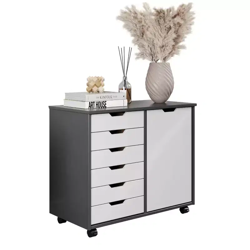 Trendfurn Omnia 1 Door 6 Drawer Roll Cart