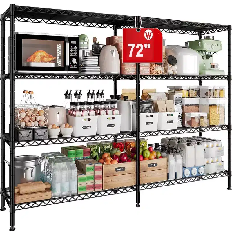 HOMDOX 4-Tier Heavy Duty Metal Storage Rack, 72W x 18D x 60H Adjustable Wire Metal Shelves for Storage, 1600LBS Free Standing Storage Shelf Units