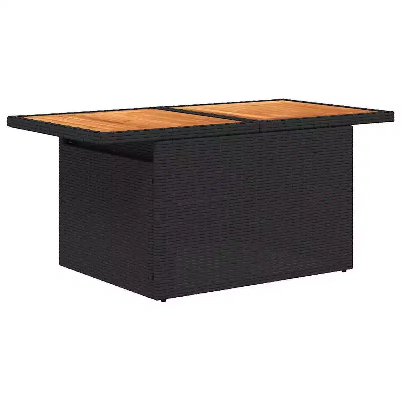 vidaXL Garden Sofa Set Black PE Rattan Large Adjustable Feet