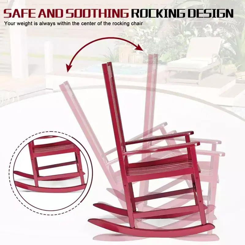 Karl Home | Solid Wood Patio Rocking Chairs (Set of 2)