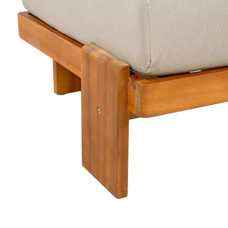 Christopher Knight Home Kavya Modern Acacia Upholstered Patio Club Chairs (Set of 2)
