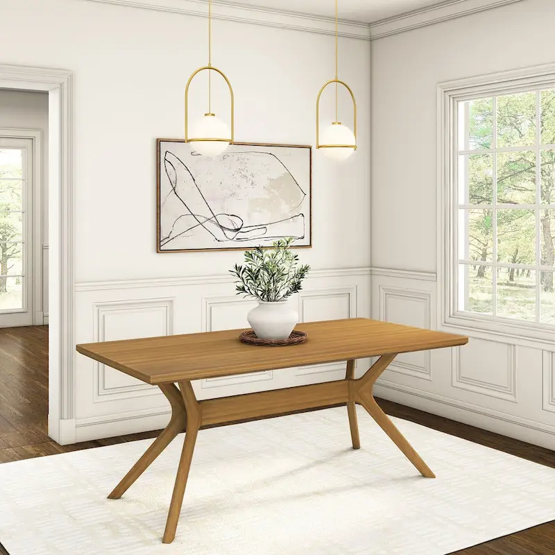 Plank and Beam Verso Cross Leg Rectangular Dining Table - 72