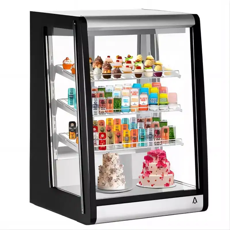 Horizontal Glass Door Beverage Cooler with Dual-Pane Glass, Digital Control & Auto Defrost, 3 Adjustable Shelves, Stainless Steel/Black, 110V