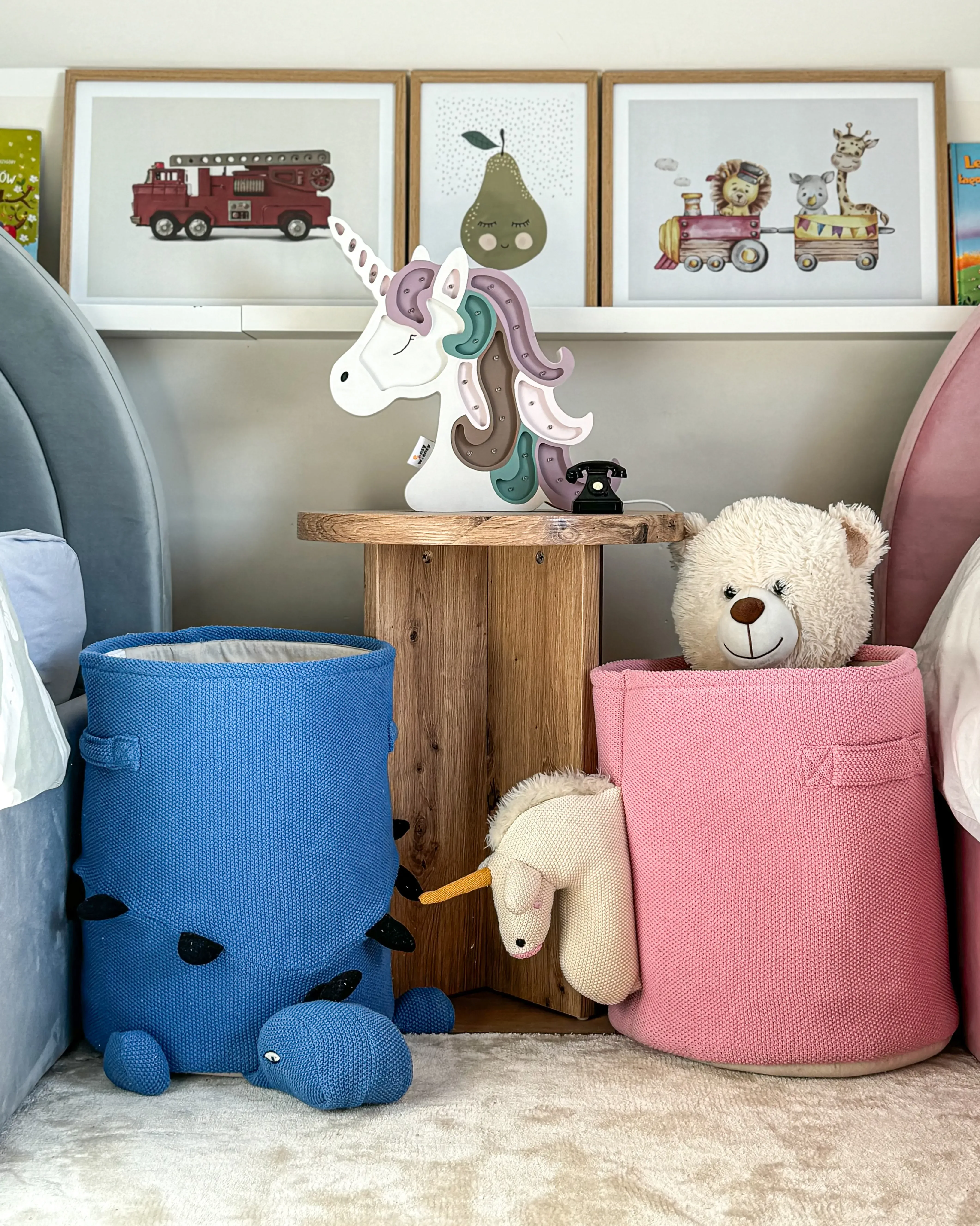 Cestino per bambini Unicorno Cotone Rosa