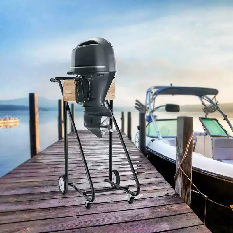 Costway Outboard Boat Motor Stand Heavy Duty Engine Carrier Cart Dolly with 4 Smooth Wheels